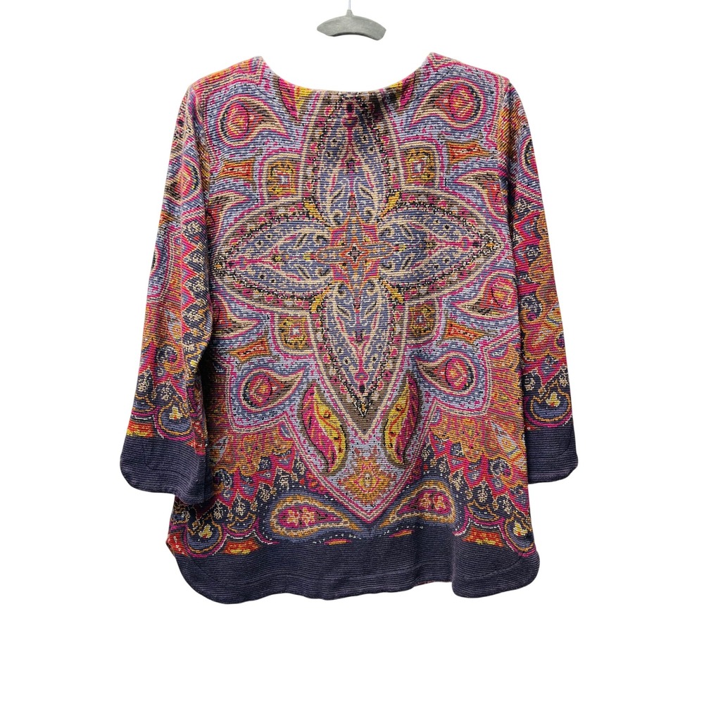 John Mark Tunic Top L Multicolor Festival Ren Faire Artisan Gypsy Hippie Boho - Picture 2 of 5